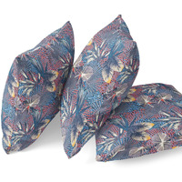 Amrita Sen Designs Plant Illusion Indoor/Outdoor Fabric Pillow in Gray Indigo Red 20x20