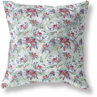 Amrita Sen Roses Sprayed Stars Indoor/Outdoor Pillow in Light Green Magenta 16x16