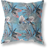 Amrita Sen Plant Illusion Indoor/Outdoor Pillow in Black Blue 20x20