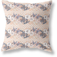 Amrita Sen Lily Garden Stripes Indoor/Outdoor Pillow in Light Peach 26x26