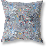 Amrita Sen Plant Illusion Indoor/Outdoor Pillow in Indigo Gray 26x26
