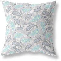 Amrita Sen Paisley on Abstract Indoor/Outdoor Pillow in Gray 16x16