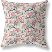 Amrita Sen Roses Sprayed Stars Indoor/Outdoor Pillow in Red Light Green 28x28