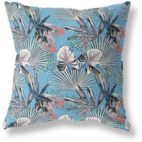 Amrita Sen Designs Plant Illusion Indoor/Outdoor Fabric Pillow in Black Blue 16x16