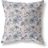Amrita Sen Roses Sprayed Stars Indoor/Outdoor Pillow in Green Pink 28x28