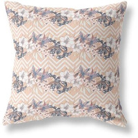 Amrita Sen Lily Garden Stripes Indoor/Outdoor Pillow in Light Peach 16x16