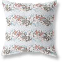 Amrita Sen Lily Garden Stripes Indoor/Outdoor Pillow in Light Blue 16x16