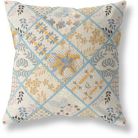 Amrita Sen Fall Patch Snowflowers Indoor/Outdoor Pillow in Gold Cream 20x20