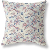 Amrita Sen Roses Sprayed Stars Indoor/Outdoor Pillow in White Blue 18x18