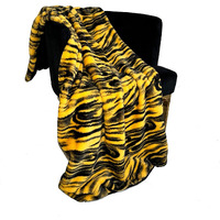 Plutus Brands Yellow Galaxy Faux Fur Luxury Throw Blanket