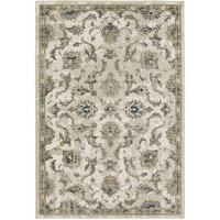 HomeRoots 509869 6 x 9 ft. Beige Gold Blue & Gray Oriental Power Loom Stain Resistant Rectangle Area Rug