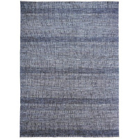 HomeRoots 513853 9 x 12 ft. Blue & Gray Wool Striped Hand Knotted Rectangle Area Rug