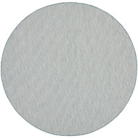 HomeRoots 522011 8 ft. Blue Round Geometric Power Loom Area Rug