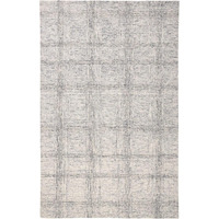 HomeRoots 512183 2 x 3 ft. Ivory & Gray Wool Plaid Hand Tufted Handmade Stain Resistant Rectangle Area Rug