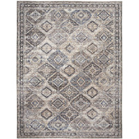 HomeRoots 533121 9 x 12 ft. Ivory & Tan Floral Power Loom Distressed Washable Rectangle Area Rug