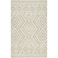 HomeRoots 512797 8 x 10 ft. Ivory & Tan Wool Geometric Hand Tufted Handmade Stain Resistant Rectangle Area Rug