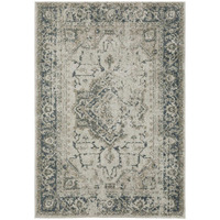 HomeRoots 508163 5 x 8 ft. Oriental Power Loom Stain Resistant Area Rug Gray Blue & Teal