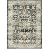 HomeRoots 510403 4 x 6 ft. Gray Charcoal Gold Brown Ivory Pale Sage & Light Blue Oriental Printed Stain Resistant Non Skid Rectangle Area Rug