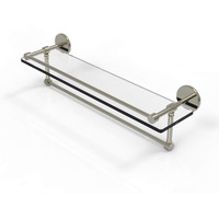 Allied Brass P1000-1TB/22-GAL-PNI P 1000 1 Tb Gal Inch Gallery Towel Bar Glass Shelf, 22 Inch, Polished Nickel