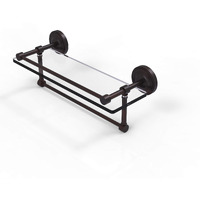 Allied Brass PRBP-1TB/16-GAL-VB 16 Inch Gallery Towel Bar Glass Shelf, Venetian Bronze