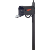 Special Lite Products Floral Curbside Mailbox with Locking Insert and Richland Mailbox Post