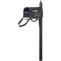Special Lite Products Berkshire Curbside Mailbox with Locking Insert and Richland Mailbox Post