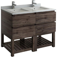 Fresca Formosa 48" Floor Standing Open Bottom Double Sink Modern Bathroom Cabinet w/Top & Sinks