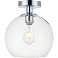 Elegant Lighting Living District Baxter 1 Light Chrome Flush Mount with Clear Glass
