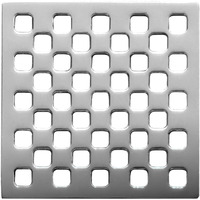 OASI 3.75 Inch Premium Stainless Steel Grate for 4 Inch Drain - Milano - Polished Chrome Designer Custom Grates Metal Drain Cover Plate