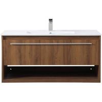 Elegant Decor 40 inch Single Bathroom Floating Vanity in Walnut Brown