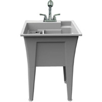 Dalary Modern Heavy Duty Polypropylene Laundry Tub Kit with Faucet 24"