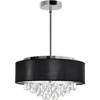CWI Lighting Dash 4 Light Drum Shade Chandelier with Chrome Finish Fom