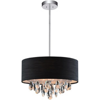 CWI Lighting Dash 3 Light Drum Shade Chandelier with Chrome Finish Fom