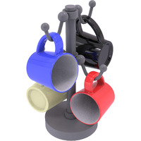 Allied Brass Countertop 4 Coffee Mug Holder, Matte Gray