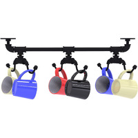 Allied Brass Pipeline Collection Under Cabinet 6 Rack Coffee Mug Holder, Matte Black