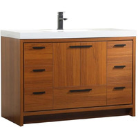 Elegant Decor Wyatt 48" Aluminum Alloy and MDF Single Bathroom Vanity in Teak
