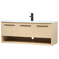 Elegant Decor Roman 48" Aluminum Alloy MDF Single Bathroom Vanity in Maple