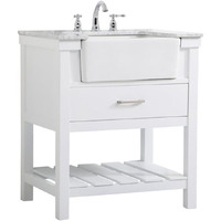 Elegant Decor Clement 30" Aluminum MDF Single Bathroom Vanity in White