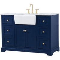 Elegant Decor Franklin 48" Aluminum and MDF Single Bathroom Vanity in Blue