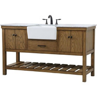 Elegant Decor Clement 60" Aluminum MDF Single Bathroom Vanity in Driftwood