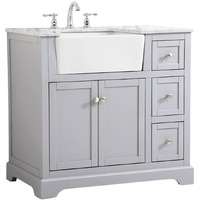 Elegant Decor Franklin 36" Aluminum MDF Single Bathroom Vanity in Gray