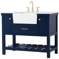 Elegant Decor Clement 42" Aluminum MDF Single Bathroom Vanity in Blue