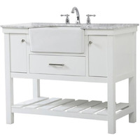 Elegant Decor Clement 42" Aluminum MDF Single Bathroom Vanity in White