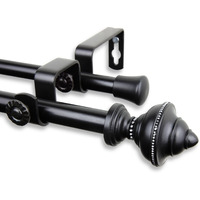 Rod Astamoda Augustus Double Curtain 5/8 inch Dia. 28-48 Inch - Black