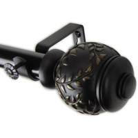 Rod Astamoda Mathilda Curtain 1" OD 160-240 inch - Black