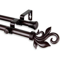 Rod Astamoda Micah Double Curtain 3/4 inch Dia. 66-120" - Cocoa