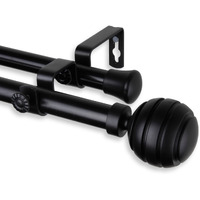 Rod Astamoda Olga Double Curtain 3/4 inch Dia. 48-84" - Black