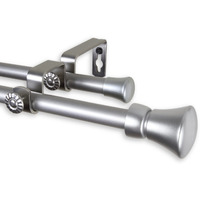 Rod Astamoda Lewis Double Curtain 5/8 inch Dia. 48-84 Inch - Satin Nickel