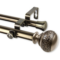 Rod Astamoda Caliendra Double Curtain 3/4 inch Dia. 66-120" - Antique Brass