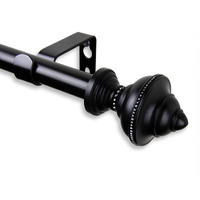 Rod Astamoda Augustus Curtain 5/8 inch Dia. 84-120 Inch - Black